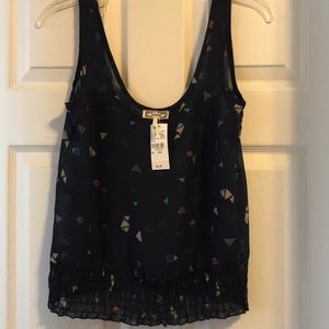 Dark blue sheer blouse